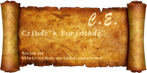 Czibók Euridiké névjegykártya